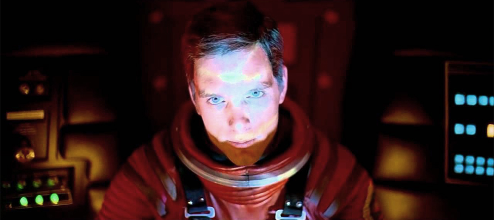 David Bowman in front of HAL 9000